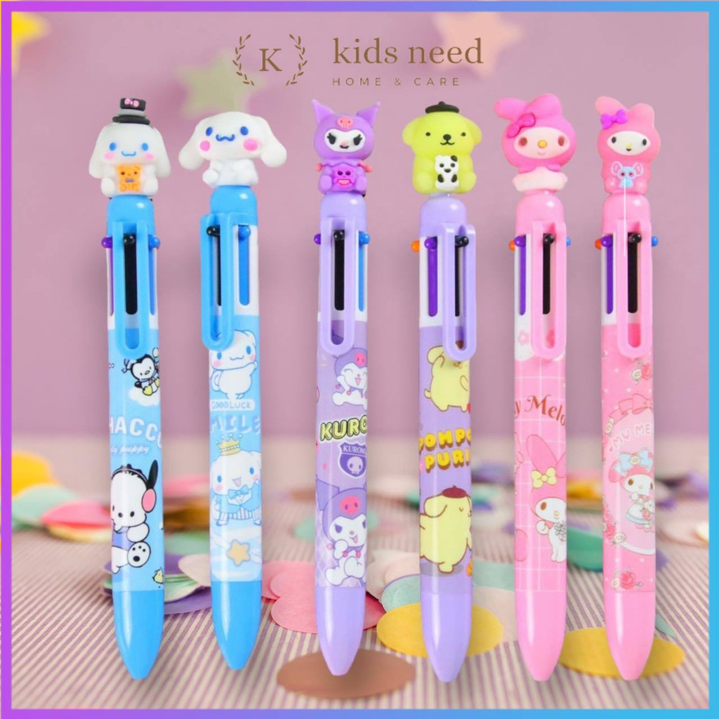 

Pulpen 6 Warna Pena Karakter Mekanik kepala Sanrio Pena Ballpoint