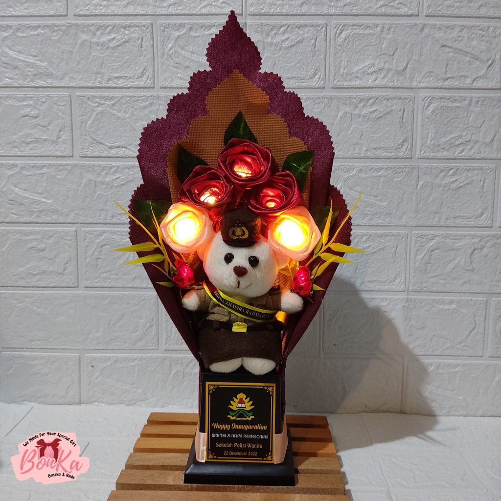 Buket Boneka Bunga Hand Bouquet Flowers, Buket Mawar Premium Hadiah Wisuda Kelulusan Pernikahan Ulan