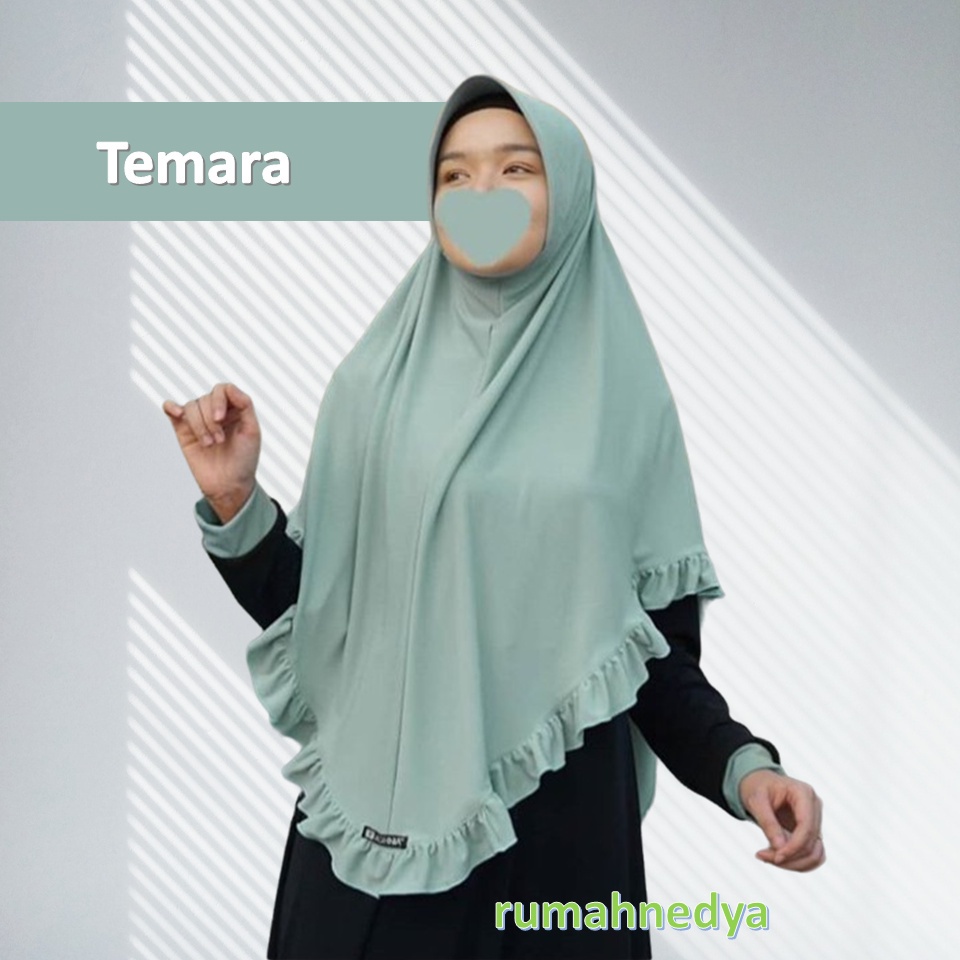 Jilbab Instan Rampel Temara Hijab Instant Aghnia Bahan Lycra Best Seller Terbaru