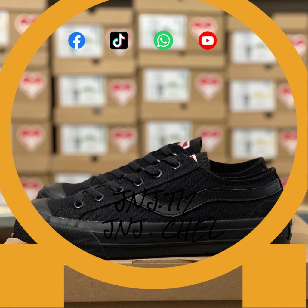 10.10 BIG SALE Live Sale Sepatu Ventela Public Low All Black 100% Original Full Black Pria Wanita - 