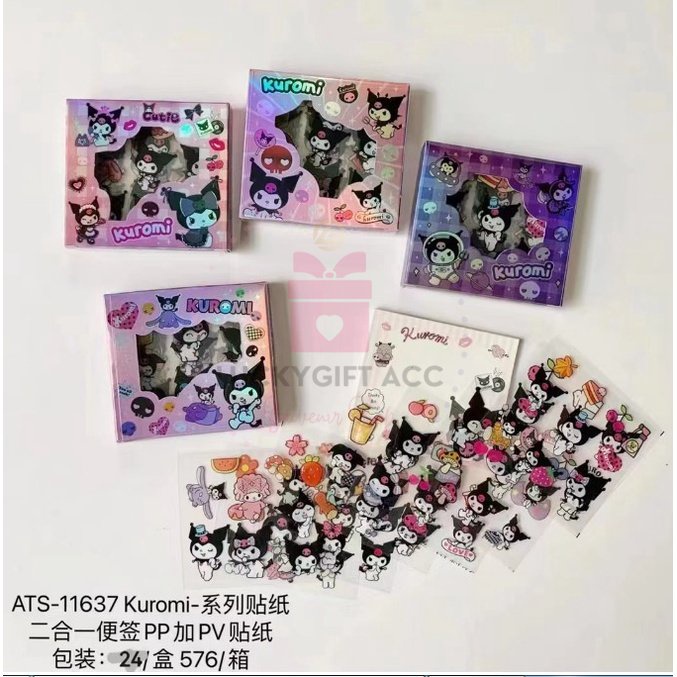 

(SANRIO UNIQUE 23) STIKER + MEMO DIARY MINI BOOK STIKER 2D / 2 IN 1 STICKER AESTHETIC MOTIF KARTUN SANRIO KUROMI CINNAMOROLL MELODY