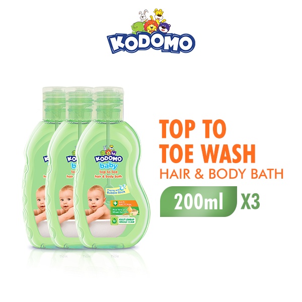 Kodomo Top To Toe Wash Botol 200 ml x3