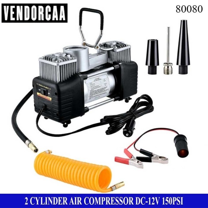 Kompresor Angin 2 Silinder Pompa Angin Mini Heavy Duty Air Compressor