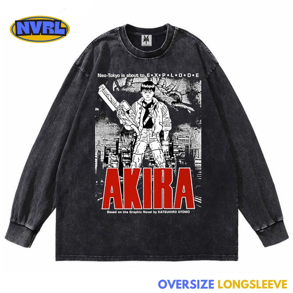 Kaos oversize longsleeve akira explode washed washing vintage tee