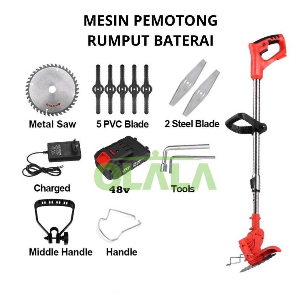 [COD] Mesin Potong Rumput Batrai / Mesin Pemotong Rumput Listrik / Pemotong Rumput Elektrik Tanpa Ka