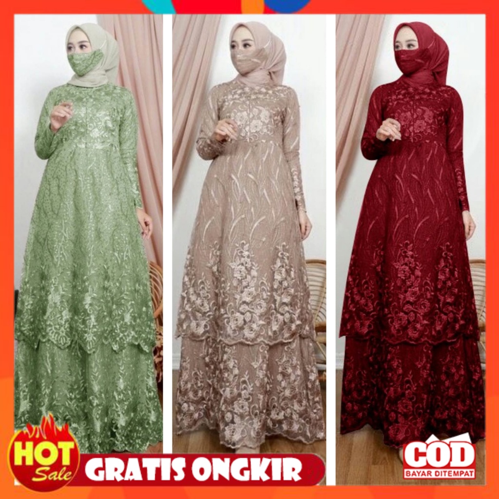 KAIN ADEM HALUS TEBAL / ISG√Gamis Vira Busui Depan SIZE-M-L-XL-XXL-XXXL JUMBO / Gamis kondangan mewa