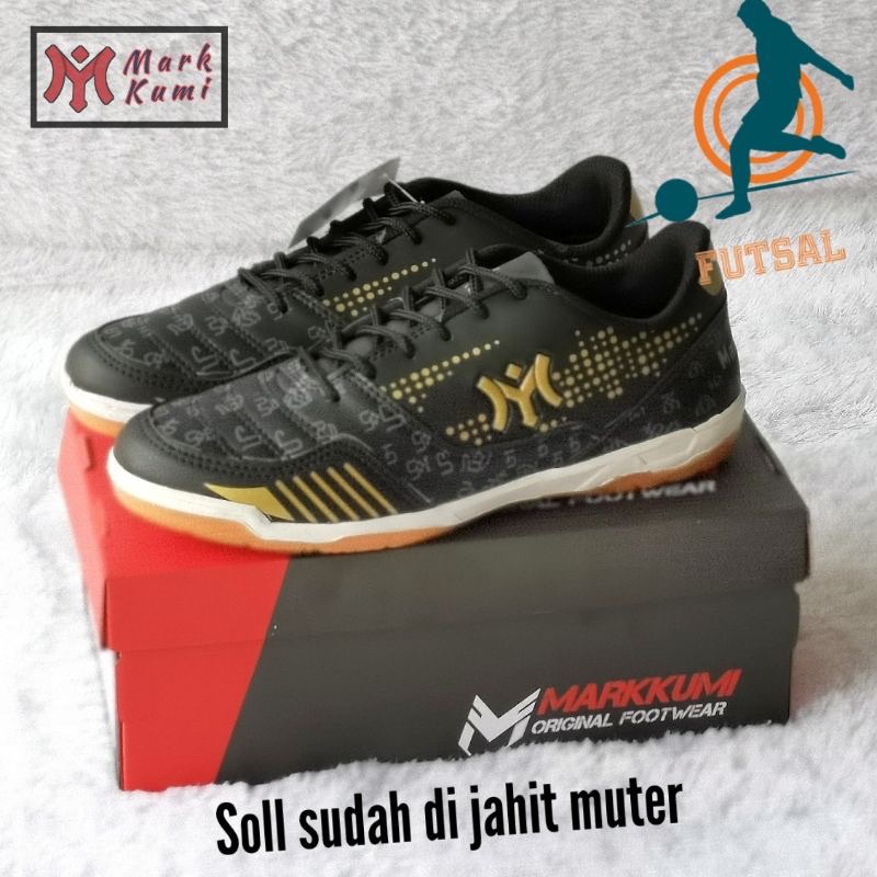 sepatu futsal original markkumi sol sudah di jahit muter
