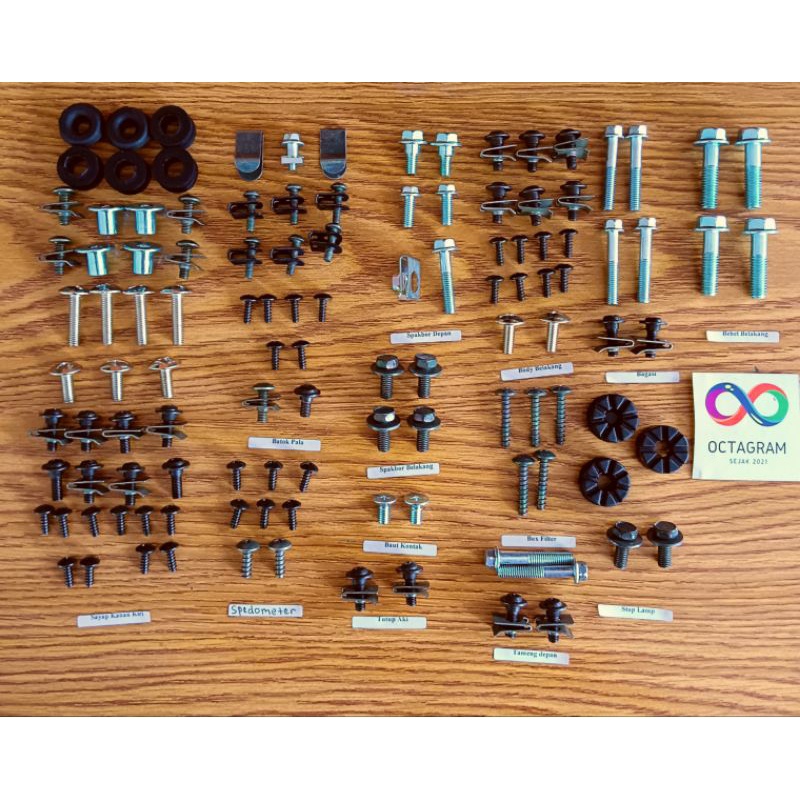 Baut Supra X 125 / Baut Body motor Supra X 125 Lengkap/Baut body motor Supra x 125 batman full set B