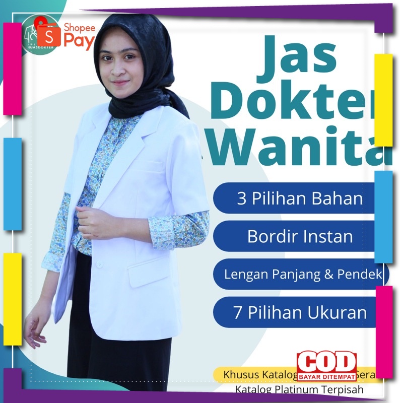 PREMIUM KOREAN STYLE / Jas Dokter Wanita Dua Saudara & Jivana bahan Halus dan Serat