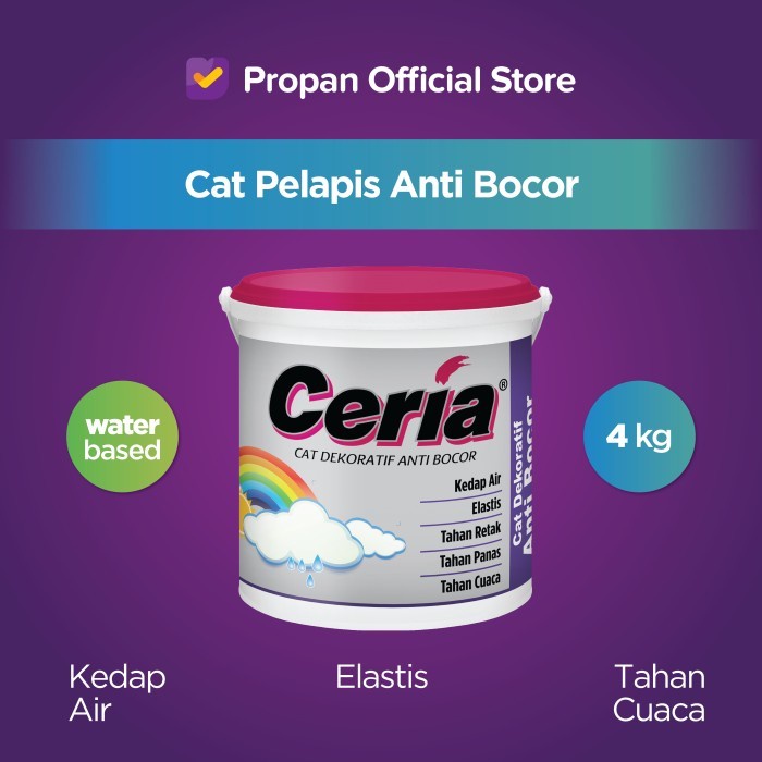 CAT ANTI BOCOR EXTERIOR CERIA CR-6000 HEMAT BERKUALITAS-4KG - GREY