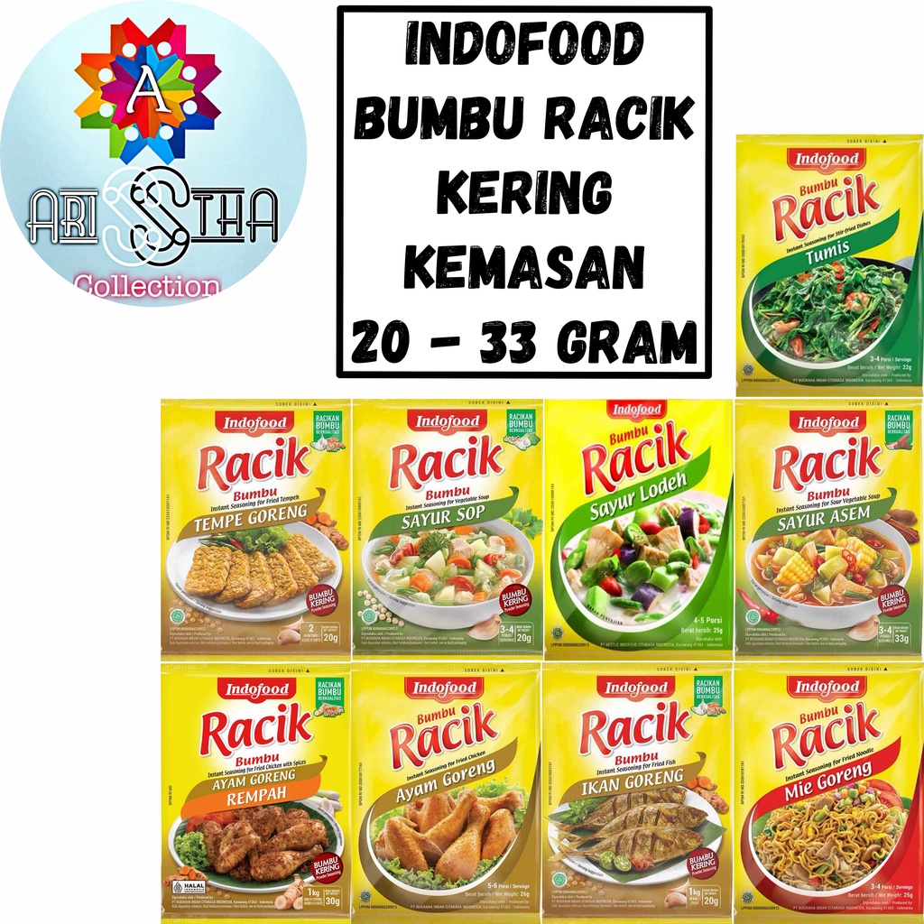 

Indofood Racik Bumbu Instan Kering 20 hingga 33 Gram Ayam Serbaguna