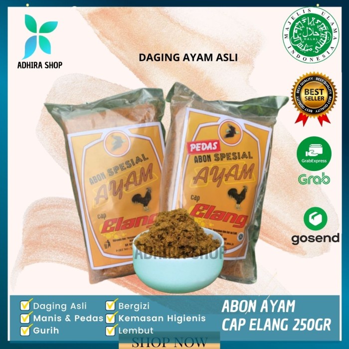 

Abon Spesial Ayam Super Cap Elang Pedas Enak dan Gurih 250 gr