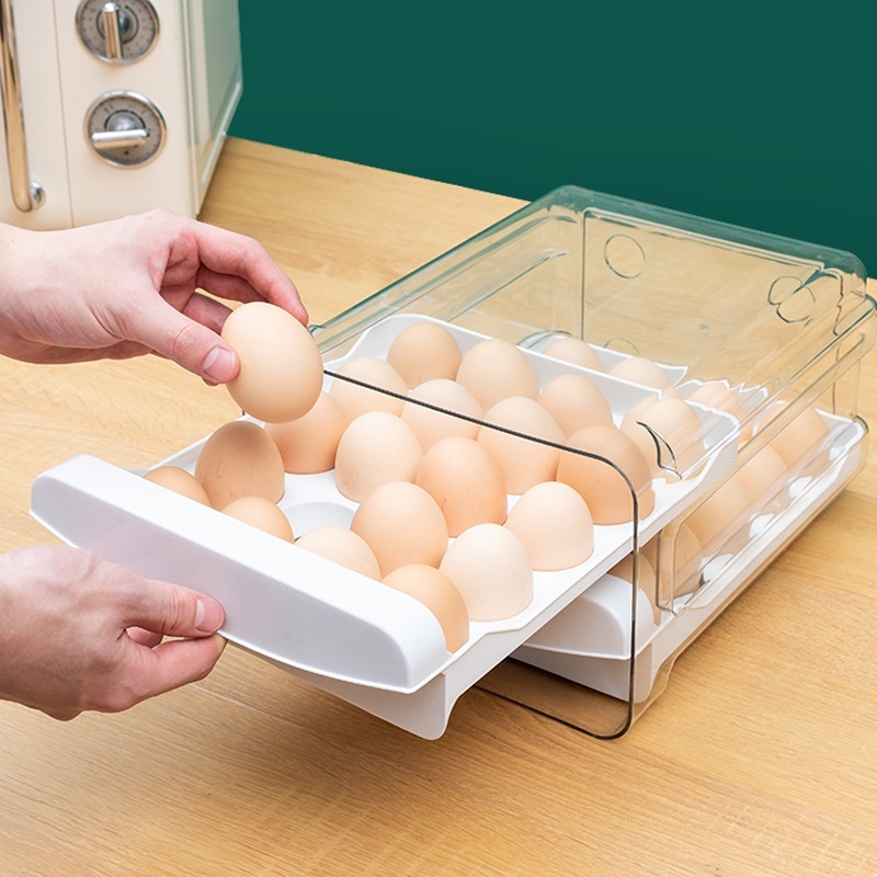 TEMPAT PENYIMPANAN TELUR / LACI TELUR 2 TINGKAT / BOX TELUR SHENAR/META EGG STORAGE BOX
