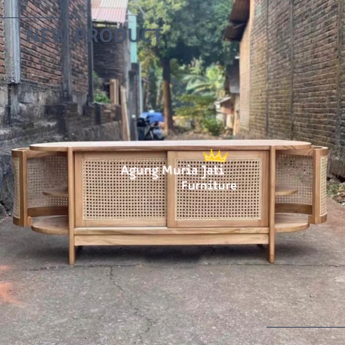 Meja Tv Minimalis Rotan 150 Cm