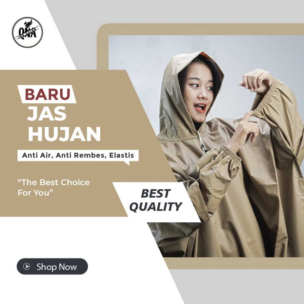 Jas Hujan Premium JAS HUJAN PONCO LENGAN KELELAWAR Dewasa Terbaik Pria Wanita By QNA Mantel Kelelawa