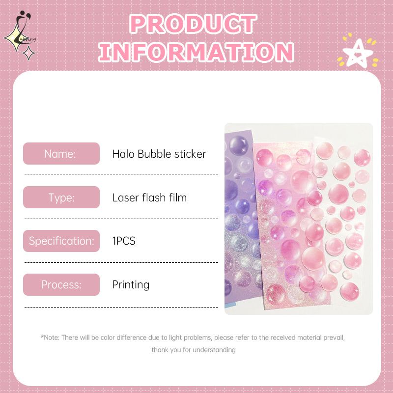 

Dekorasi ledger tangan Diy stiker Idola halus kilau gelembung stiker Halo meteor bubble stiker Z