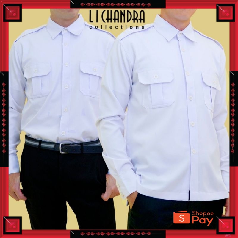 12.12 SERAGAM SALE / Seragam pria lichandra/ setelan pemda tua / atasan kemeja putih / baju dinas/ b