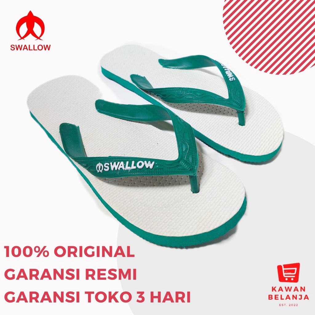 Sandal Jepit Swallow Putih Karet Murni Super Original 05 D Pria Wanita Anak Biru Merah Hijau Kuning 