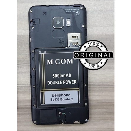 Battery Batere Batre Baterai Double Power Mcom Bellphone BP138 Bomba 2 Kapasitas 5000 Mah