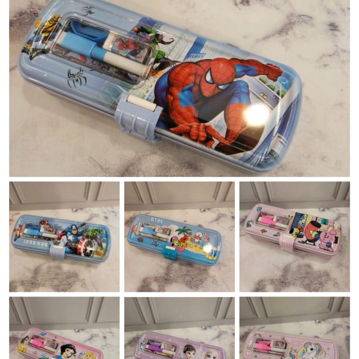 

TEMPAT PINSIL KALENG SET FROZEN,UNICORN, SPIDERMAN,ROBLOX, AVENGER,BT2 - unicorn