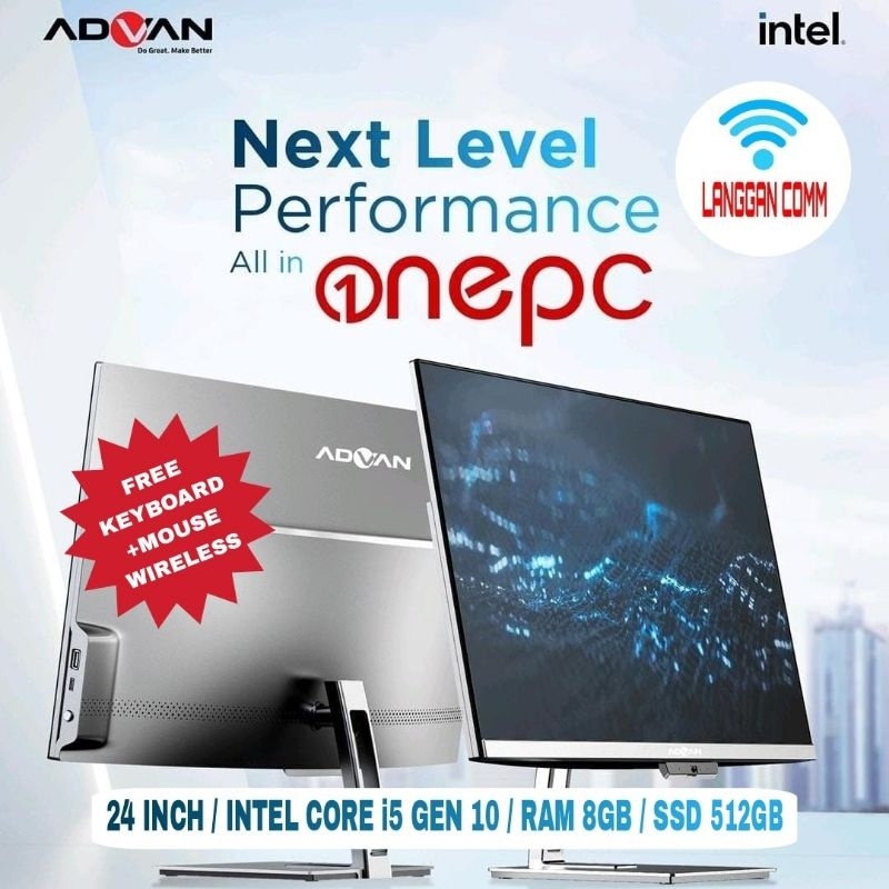 Advan One PC i5 PC All In One 24 Inch Core i5 RAM 8GB Storage 512GB Advan PC All In One Advan PC AIO