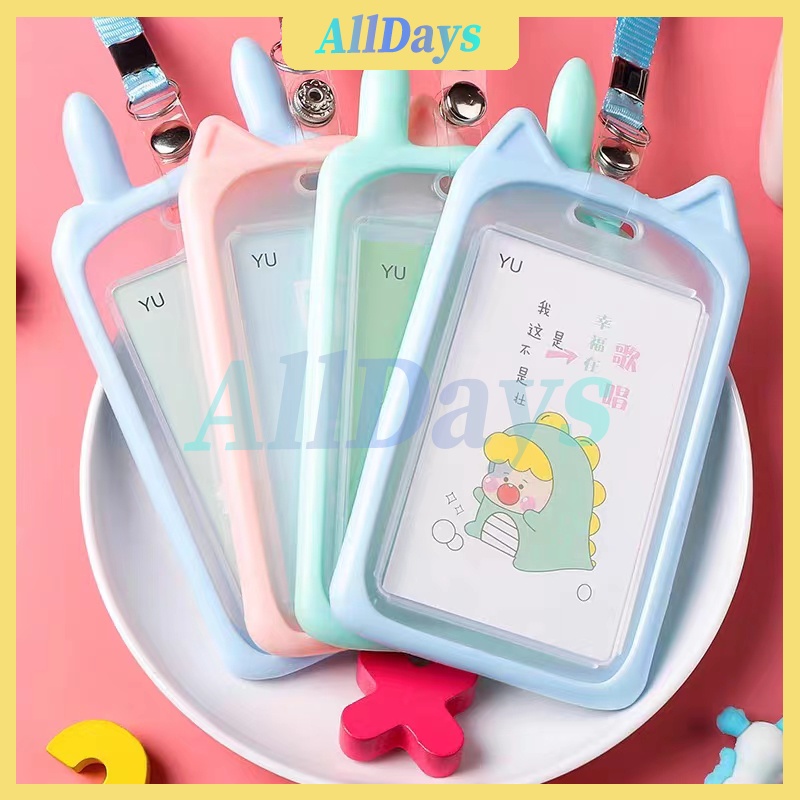 

Name Tag Lanyard Gantungan Kartu Motif Kuping Holder Gantungan Tali Bentuk Karakter Warna Pastel