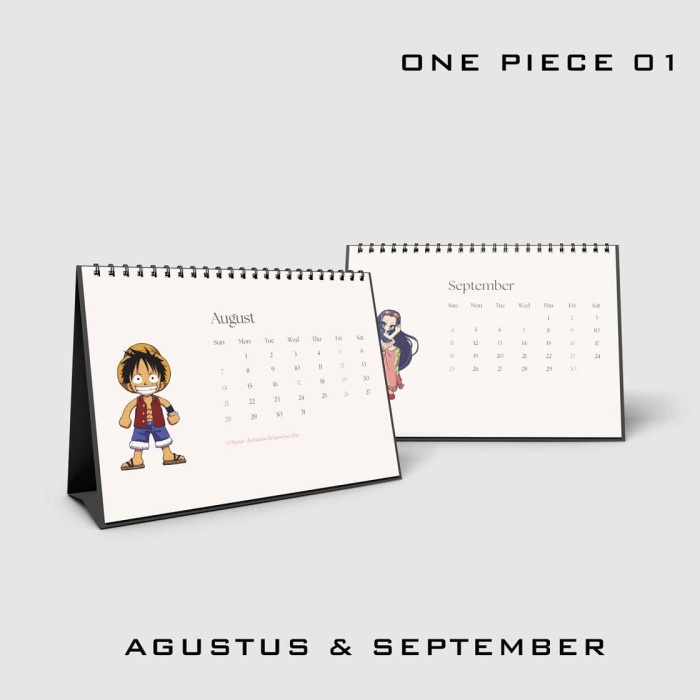 

Cetak Kalender Duduk 2022 Kalender Custom One Piece Bahan