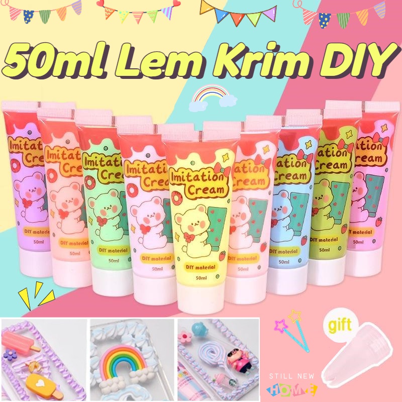 

50ml Lem Krim DIY Deco Cream / Liquid Clay / Fake Whipped Cream / Simulation Cream