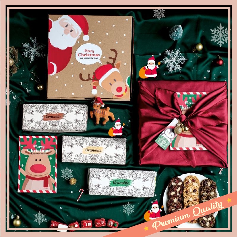 

Hampers Valentine Natal Merry Christmas Tahun Baru Murah Souvenir Gift Box / KLAUS SET - Parcel Natal/ Christmas Hampers