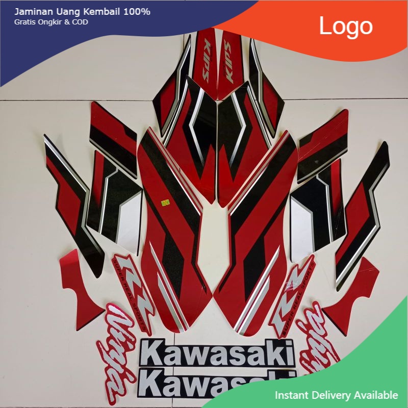 striping kawasaki ninja rr list body standar 2015 se merah stiker kualitas terbaik