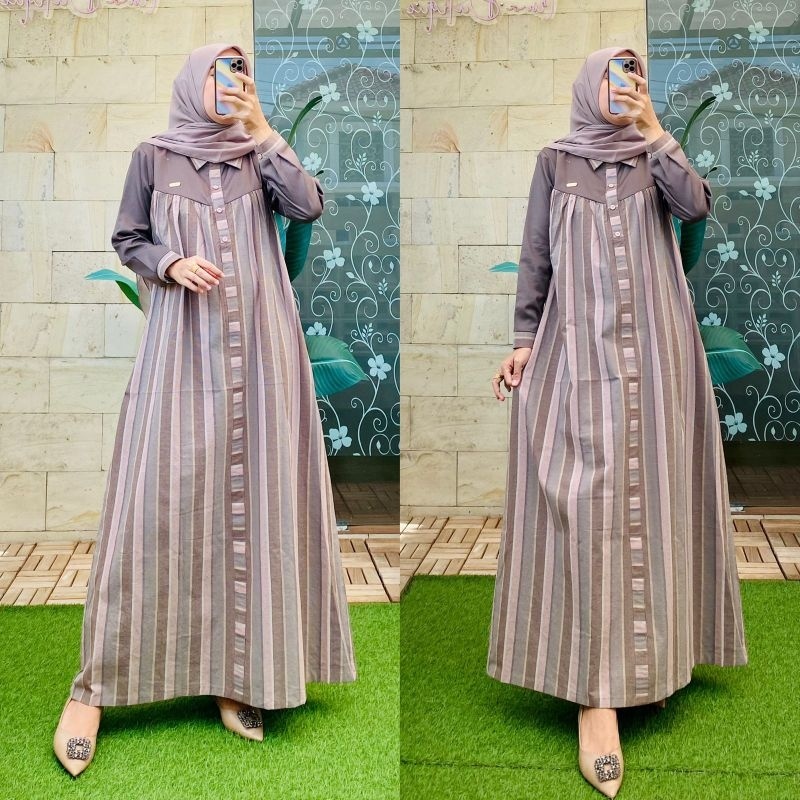 Dress dimara/ dress Dimara katun triset dress bahan katun triset gamis premium / dimara Original