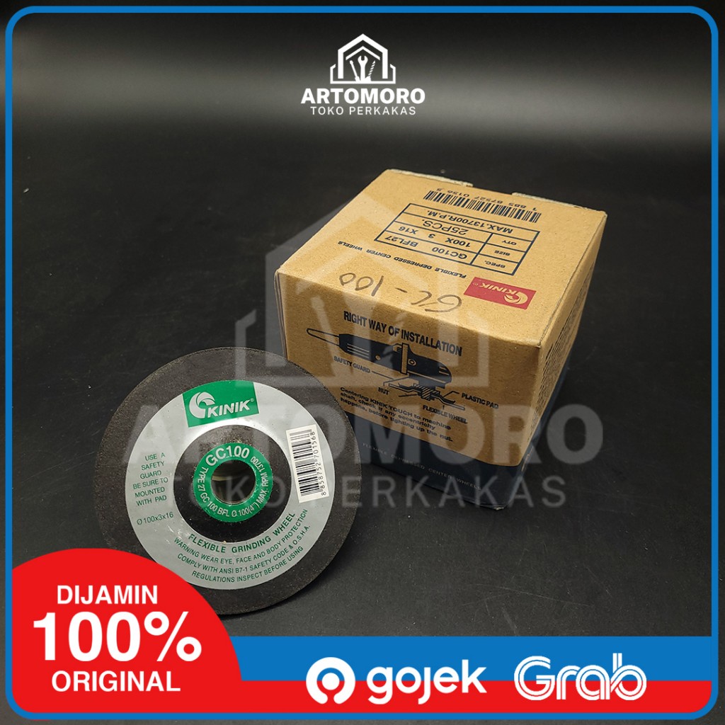 Batu Gerinda Potong Flexibel KINIK 100 GC - Untuk Kaca, Batu, & Keramik (Satuan)