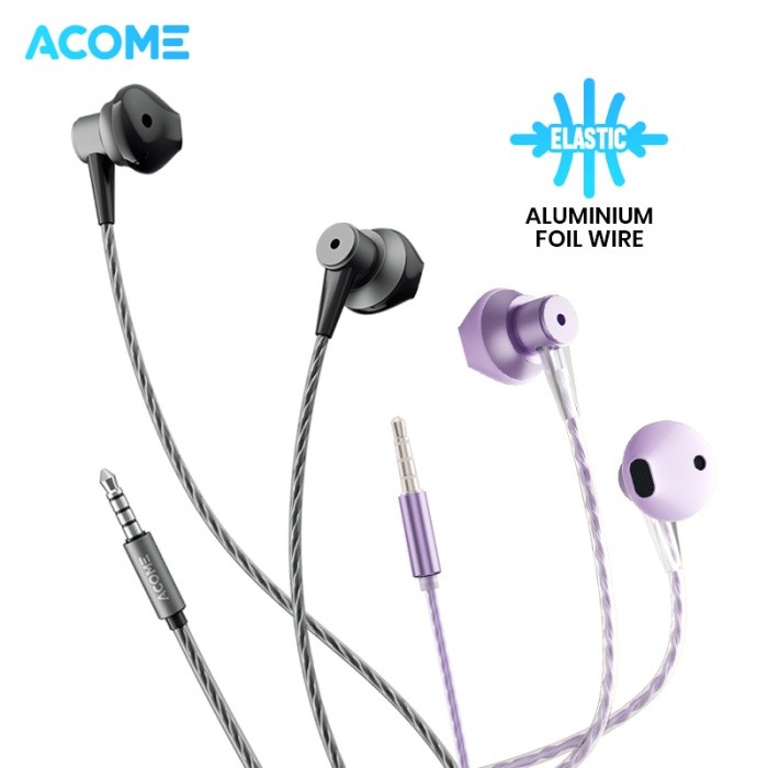 ACOME AW08 Wired Earphone Headset Aluminum Alloy Garansi Resmi ORIGINAL