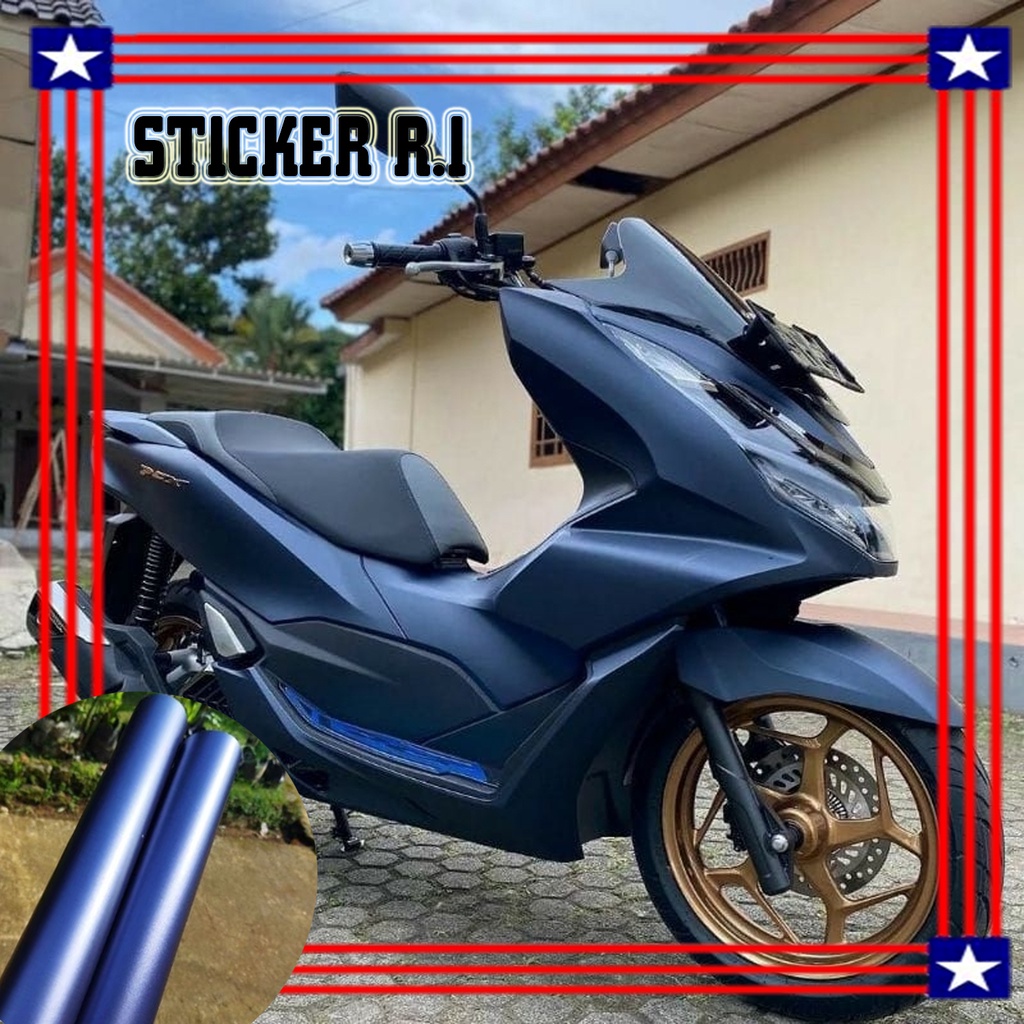 Stiker Skotlet Biru Navy Metalik Doff Sticker Scotlet Biru Navi Motor