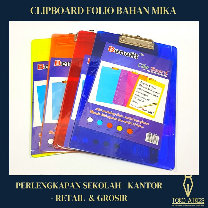 

Andma Clipboard / Papan Jalan / Papan Dada Ukuran Folio Mika