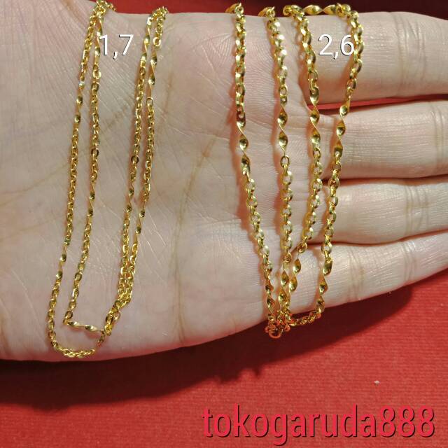 Rantai kalung anak dan dewasa emas asli kadar 700 22 70% polo variasi segiempat 1 2 gr gram cantik m