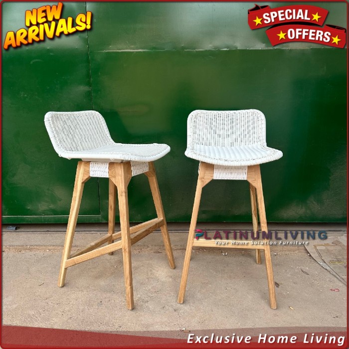 Kursi Bar Kayu Jati Kursi Bar Rotan Sintetis Teak Rattan Chairs Rotan Furniture Jepara