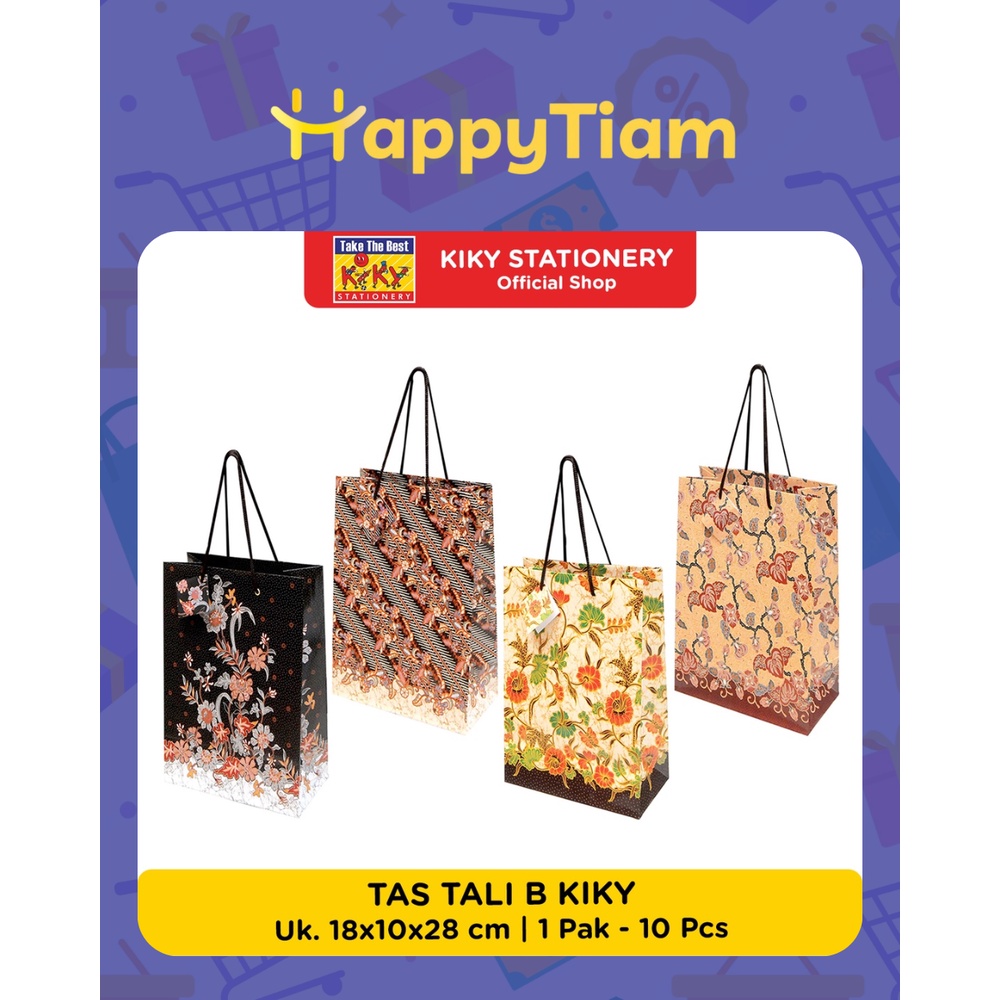 

TAS TALI B KIKY 23 X 18 X 10 cm FANCY BATIK HOLOGRAM PAPER BAG KRAFT GIFT KADO