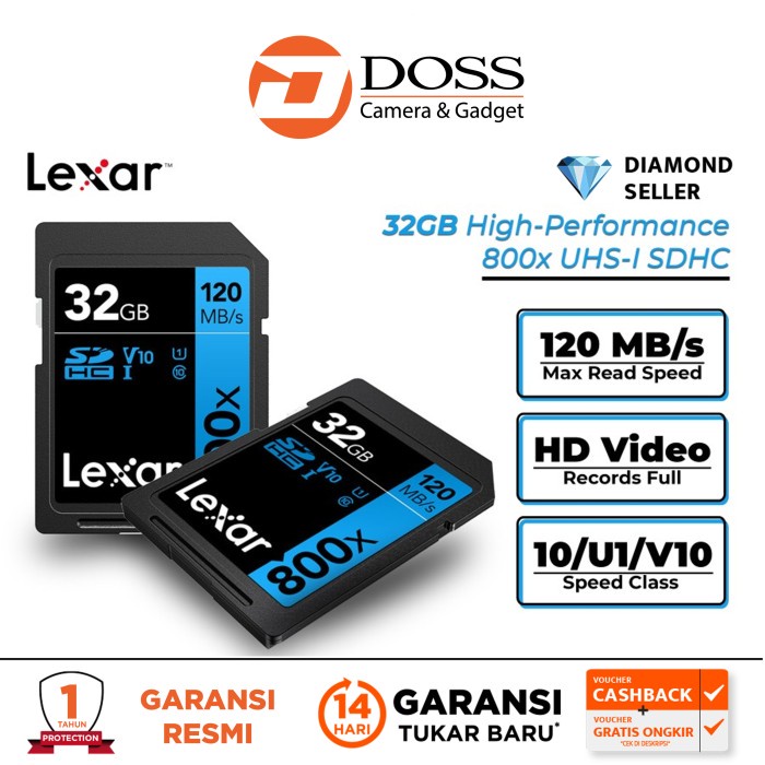 Lexar 32GB Professional 800x SDHC UHS-I Memory Card / SD Card 32GB - 32GB PRO