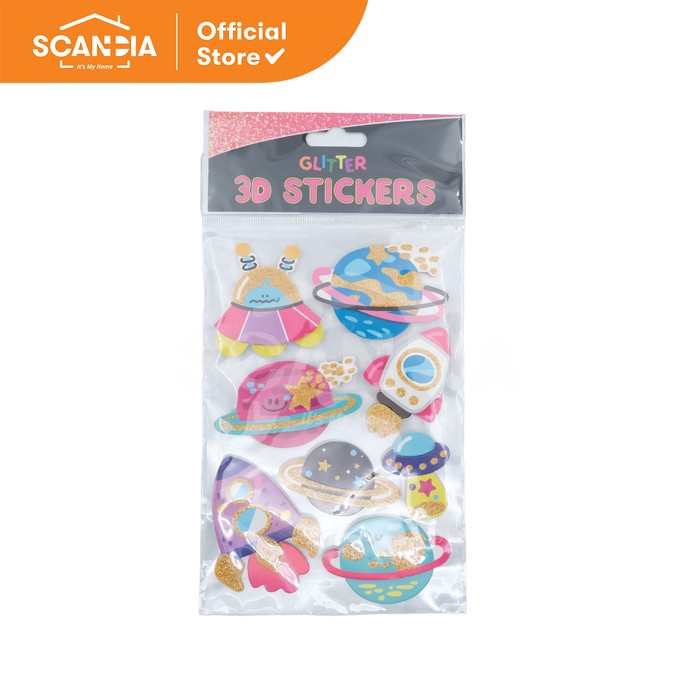 

SCANDIA Hiasan Stickers Glitter 3D Rocket (SL0366)