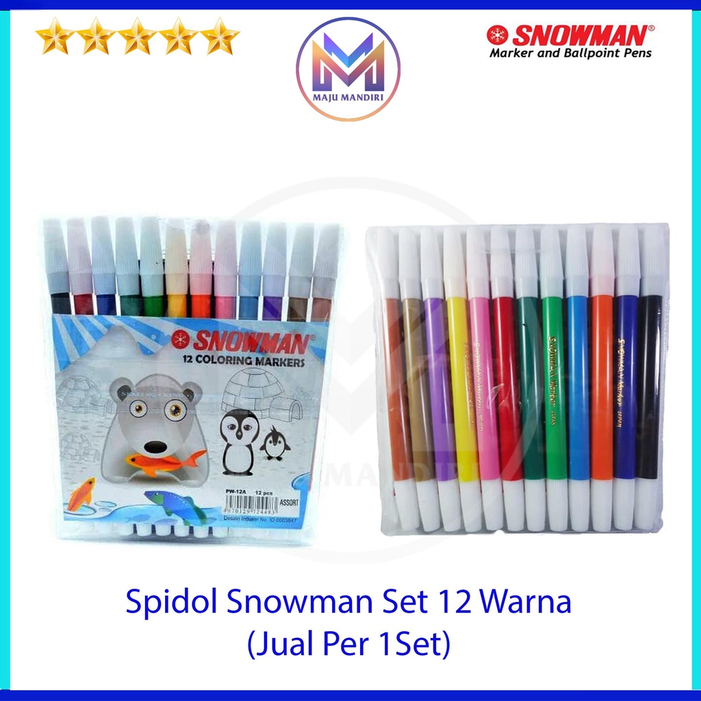 

Spidol Snowman Kecil 12 Warna / Sepidol Set 12 Colours Permanent