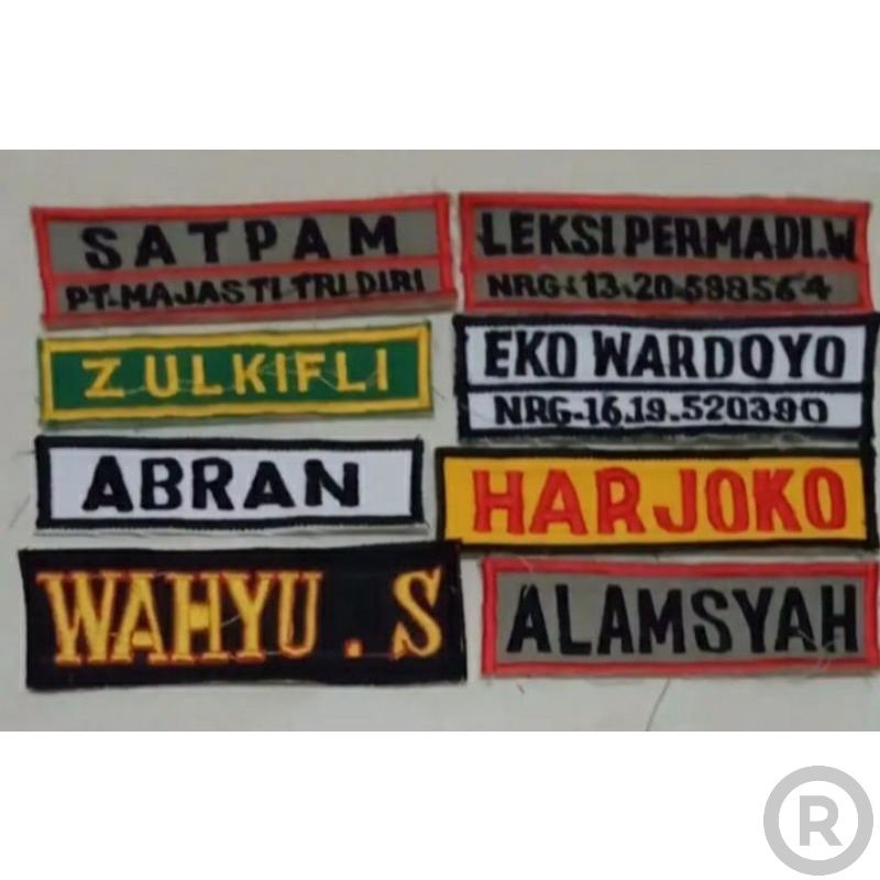 Bordir Bordir Nama PDL /PDH Bordir Nama Custom