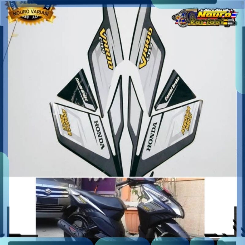 Stiker striping honda vario cbs 110 karbu 2009 hitam silver standar stiker motor   bagus