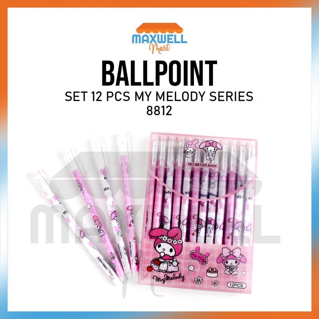 

[MaxMart] 12pcs Pulpen Gel MY Melody Set 8812 / 1pak Pulpen Gel Fancy 8812