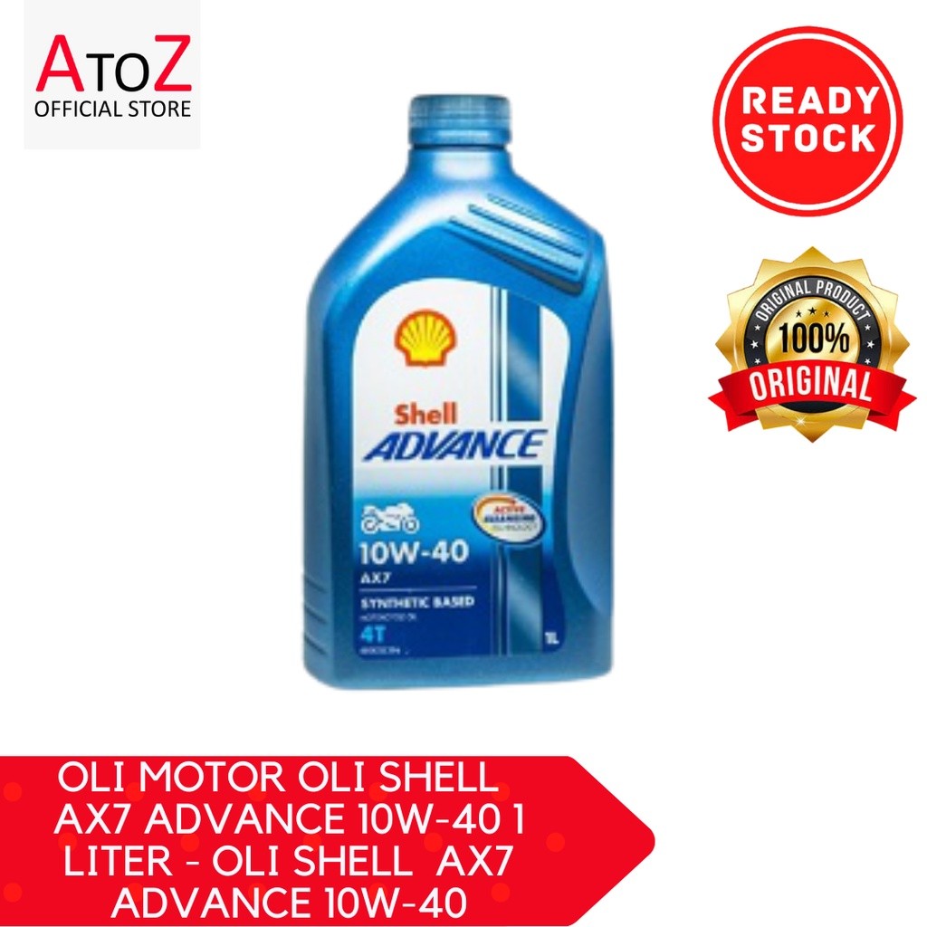 OLI MOTOR OLI SHELL  AX7 ADVANCE 10W-40 1 LITER - OLI SHELL  AX7 ADVANCE 10W-40