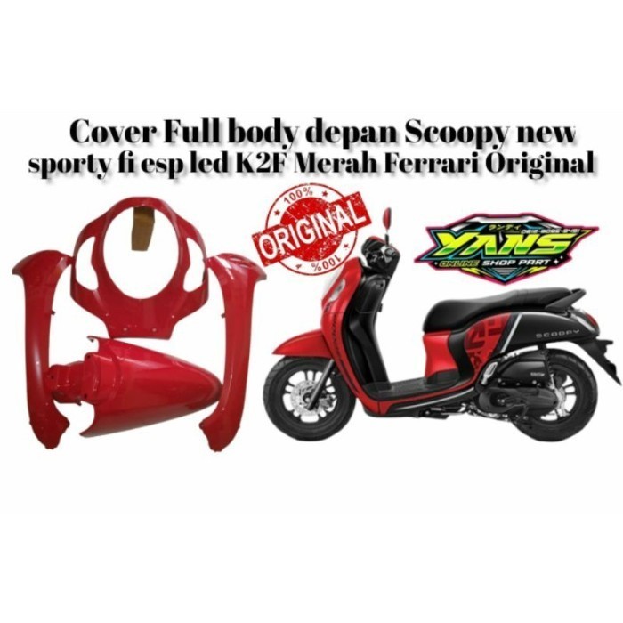 [BISA COD] paketan body depan scoopy new prestige k2f 2020 merah ferarri ori