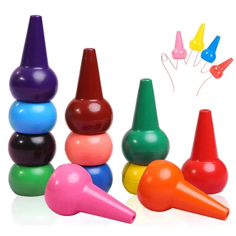 

Non-toxic children's safety color Crayon baby 3D finger drawing Supplies kindergarten Easy to erase educational kid drawing