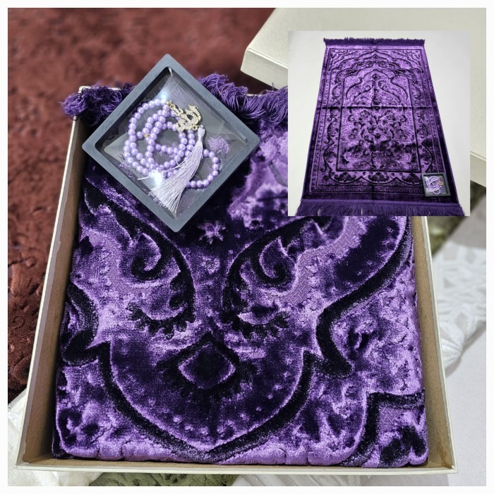 TERMURAH Sajadah Premium Turki original tebal/seserahan/kado pernikahan/ mahar - Ungu