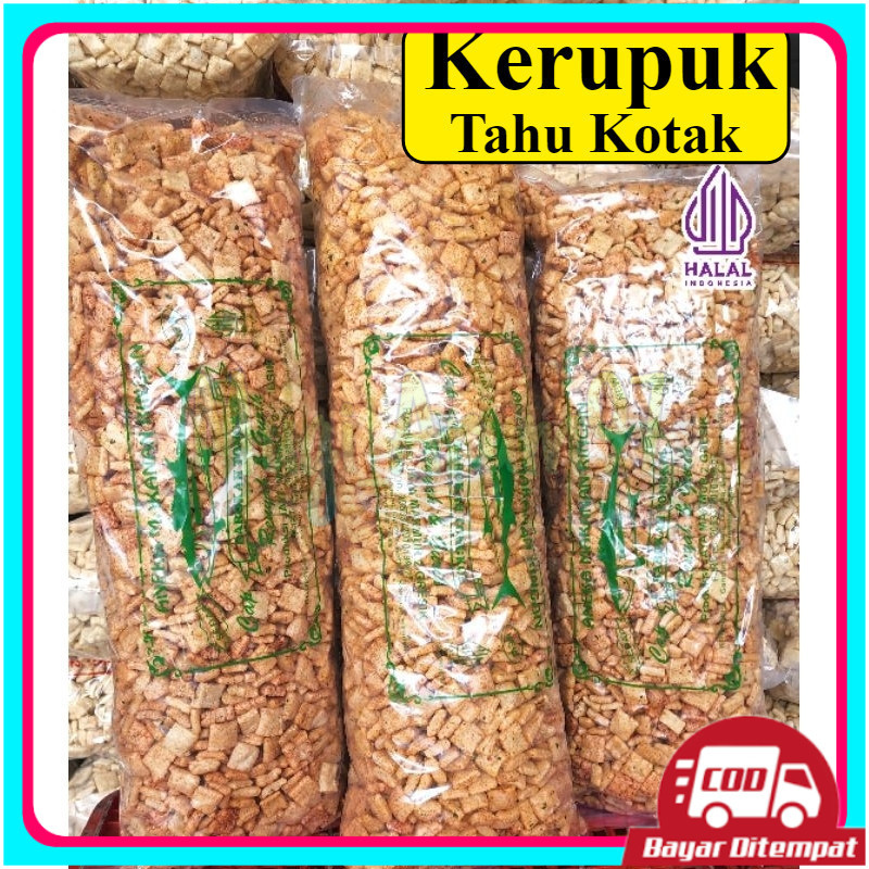 

1ball kerupuk tahu kotak pedas daun jeruk (1kg) camilan medan