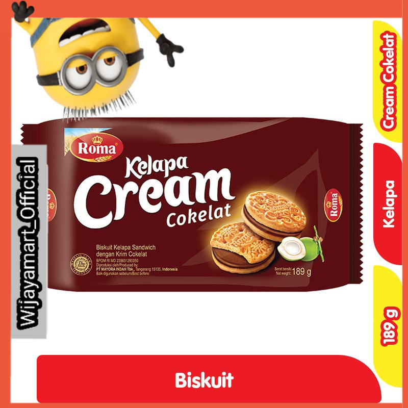 

Roma Biskuit Kelapa Krim Cokelat 189 g